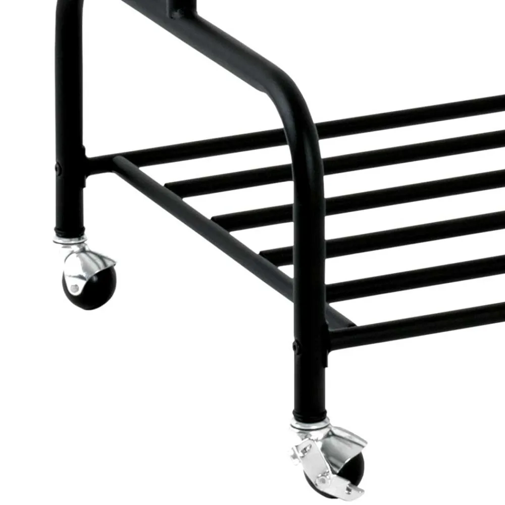 Wohnen Kleiderständer|Herrendiener*Kleiderwagen in Schwarz Stahl - Vanisla