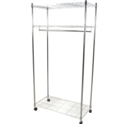 Wohnen Kleiderständer|Herrendiener*Kleiderwagen Rollgarderobe aus Stahl in Chrom - Didicto