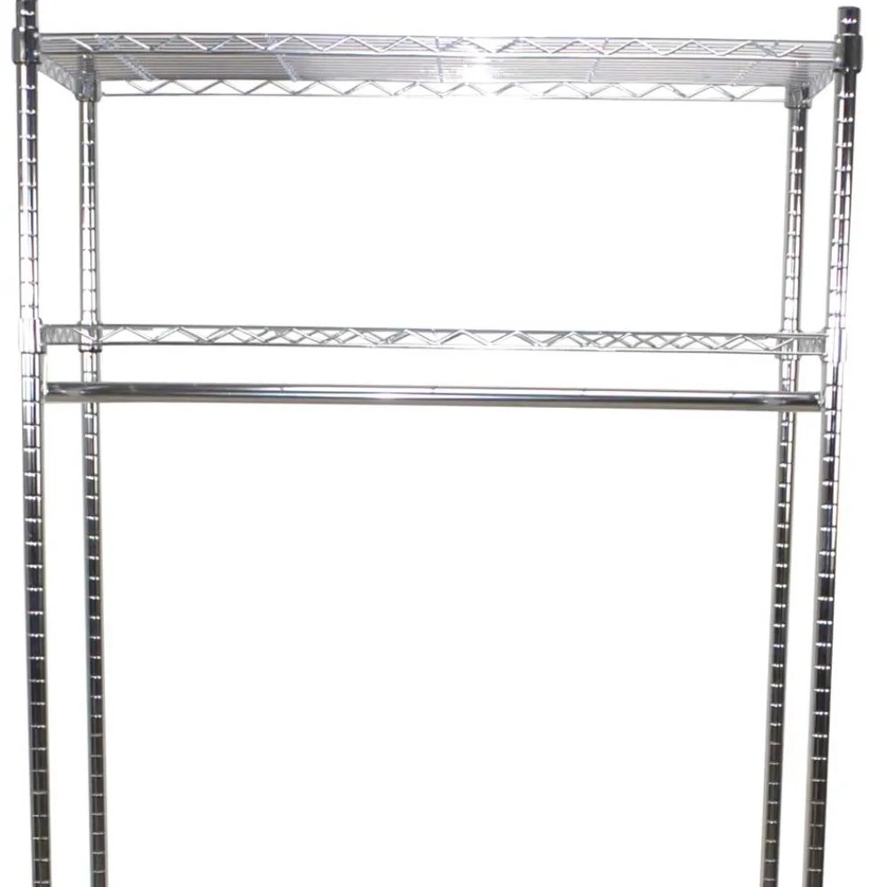 Wohnen Kleiderständer|Herrendiener*Kleiderwagen Rollgarderobe aus Stahl in Chrom - Didicto