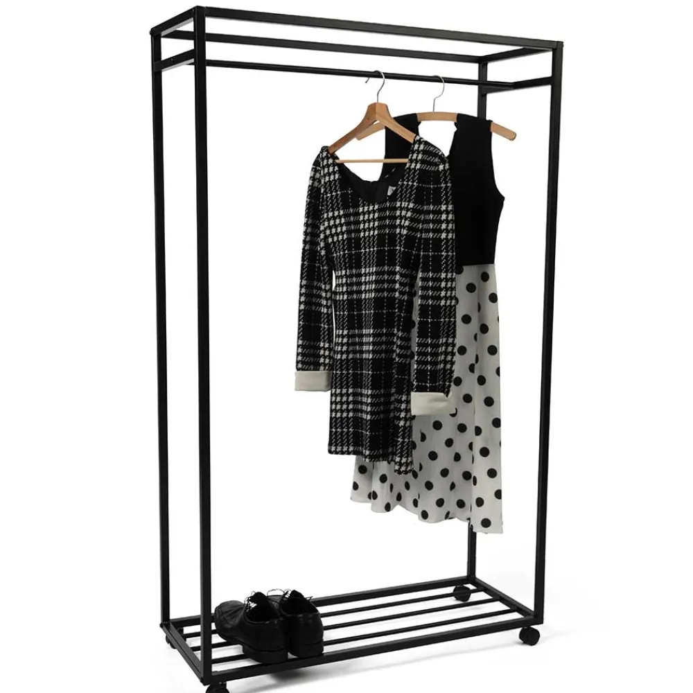 Herren Wohnen Kleiderwagen Rollgarderobe in Schwarz - Baslanica