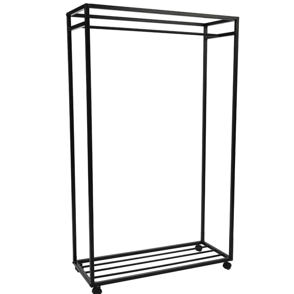 Herren Wohnen Kleiderwagen Rollgarderobe in Schwarz - Baslanica