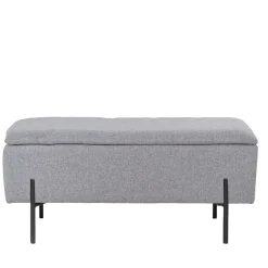 Wohnen Küchenbänke|Esszimmerbänke*Kleine Truhenbank in Hellgrau Stoff - Malo