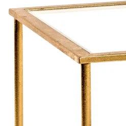 Wohnen Küchentische|Couchtisch*Kleiner Glastisch mit Spiegel Zusatzablage - Sharky