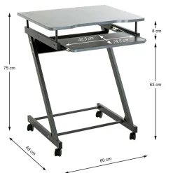 Wohnen Bürotische*Kleiner PC Tisch auf Rollen - Maroko