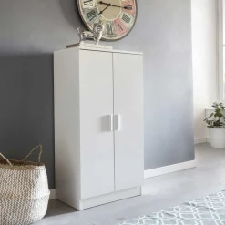 Wohnen Schuhschränke*Kleiner Schuhschrank mit Doppeltür Atricia in Weiß