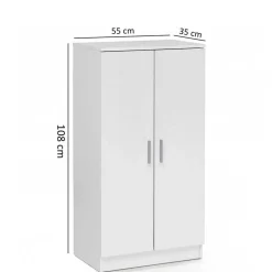 Wohnen Schuhschränke*Kleiner Schuhschrank mit Doppeltür Atricia in Weiß