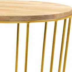 Wohnen Kleiner Tisch in Eiche Bianco & Bronze - Leano