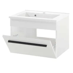 Wohnen Kleines Badmöbel Set in Weiß - Ingmesan (dreiteilig)