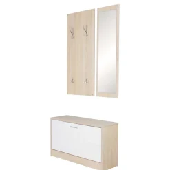 Wohnen Kleines Flurmöbel Set im Holz Look - Aberdeen (dreiteilig)