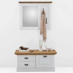 Wohnen Diele Komplett|Garderoben*Kleines Garderoben Set Lugon im Landhausstil (zweiteilig)