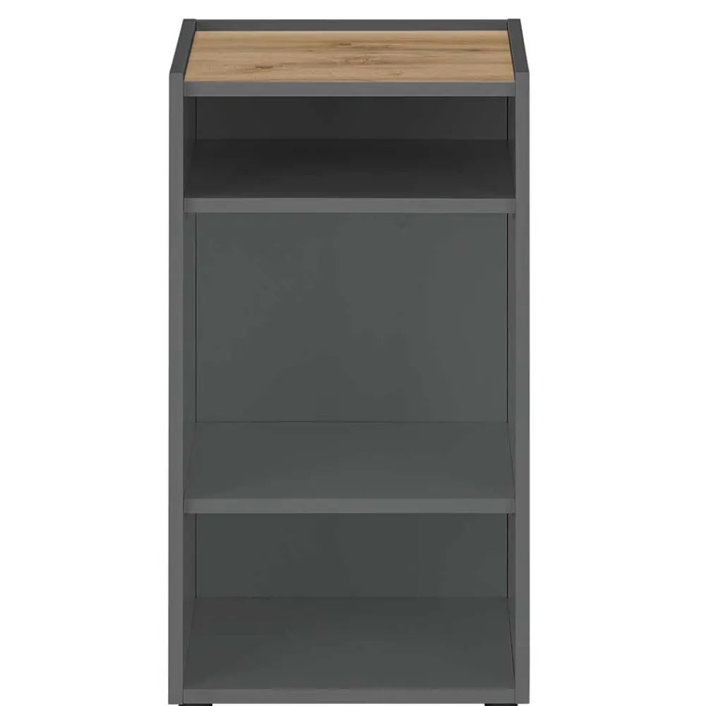 Wohnen Büroregale|Esszimmerregale*Kleines Ordnerregal in Anthrazit & Wildeiche Dekor - Ahilav