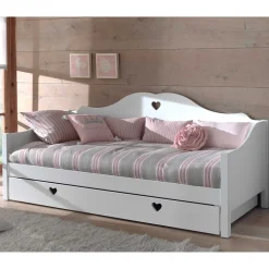 Kinder Wohnen Kojenbett Mädchenbett Grandory in Weiß lackiert