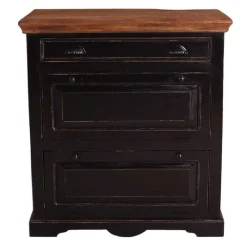 Wohnen Kolonialmöbel|Schuhschränke*Kolonial Schuhschrank in Schwarz & Honig - Kienta