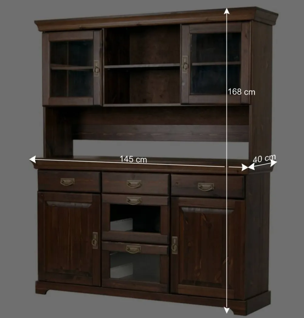 Wohnen Massivholzmöbel|Kolonialmöbel*Kolonialstil Buffet in Kiefer dunkel - Jurcavs