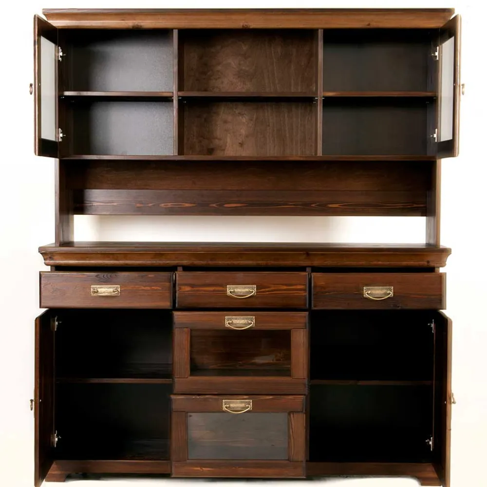 Wohnen Massivholzmöbel|Kolonialmöbel*Kolonialstil Buffet in Kiefer dunkel - Jurcavs