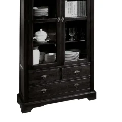 Wohnen Esszimmer-Vitrinen|Kolonialmöbel*Kolonialstil Vitrine Islando in Schwarzbraun