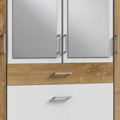 Wohnen Kombi Kleiderschrank in Plankeneiche mit Weiß - Curacao