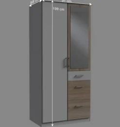 Wohnen Kombi Kleiderschrank mit Türen & Schubladen - Magdelan