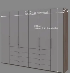 Wohnen Kleiderschränke|Kleiderschränke*Kombi Kleiderschrank mit Schubkästen und Falttüren - Vaclyn
