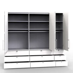 Wohnen Kombi Schlafzimmerschrank mit neun Schubladen - Vaclyn