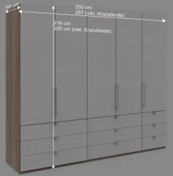 Wohnen Kombi Schlafzimmerschrank mit neun Schubladen - Vaclyn