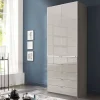 Wohnen Kombi-Kleiderschrank in Hellgrau Glasfront - Korcula
