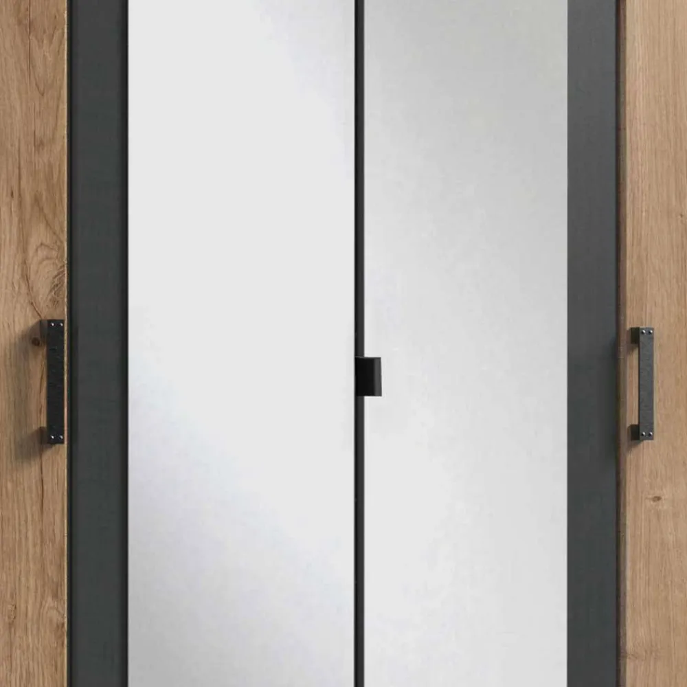 Wohnen Glasmöbel|Loft Möbel*Kombi-Kleiderschrank in Plankeneiche Dekor - Corpus