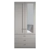 Wohnen Kombi-Kleiderschrank 1m breit in Hellgrau - Ridonna