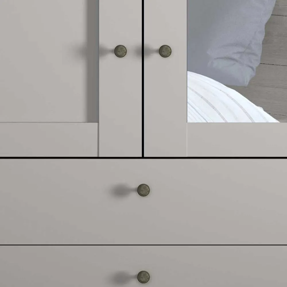 Wohnen Kombi-Kleiderschrank 1m breit in Hellgrau - Ridonna