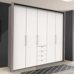 Wohnen Schränke|Kleiderschränke*Kombi-Kleiderschrank mit 2 Falttüren & Tür - Tivierto