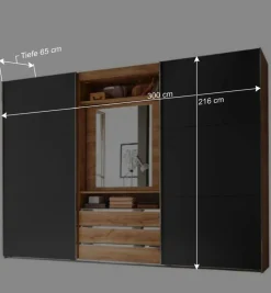 Wohnen Kombi-Kleiderschrank mit offenen Fächern - Bafata
