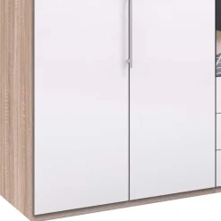 Wohnen Weiße Möbel|Glasmöbel*Kombi-Kleiderschrank mit Spiegel-Falttür - Bosays II