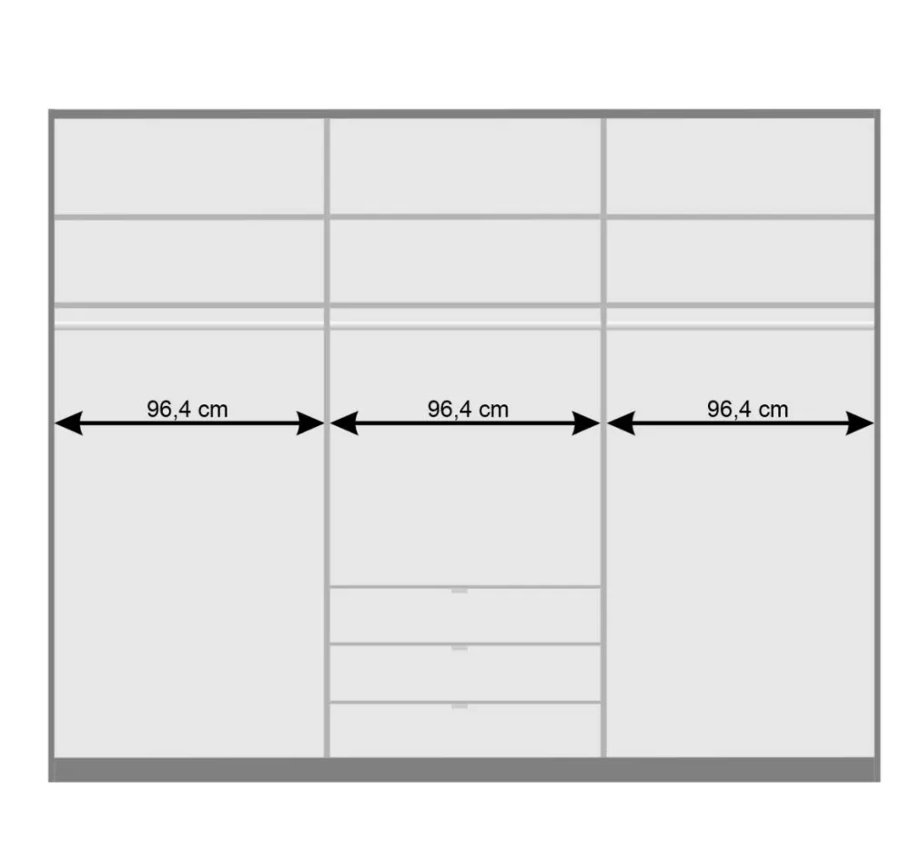 Wohnen Weiße Möbel|Glasmöbel*Kombi-Kleiderschrank mit Spiegel-Falttür - Bosays II
