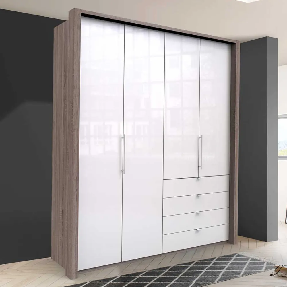 Wohnen Kombi-Kleiderschrank mit vier Soft Close Schubladen - Empresian