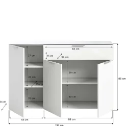Wohnen Kombi-Kommode in Weiß - Intiatos