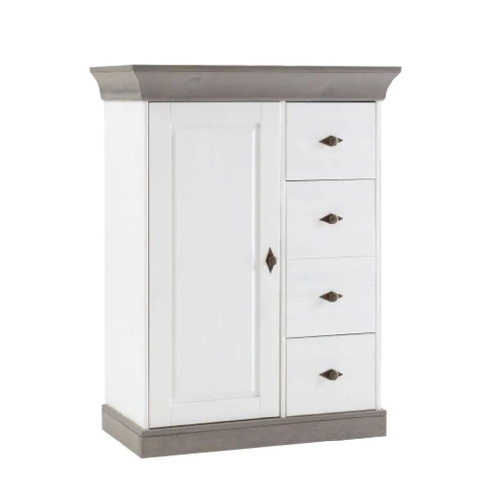 Wohnen Flurkommoden|Esszimmerschränke*Kombikommode Mirandesca in Weiß Grau