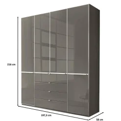 Wohnen Jugendzimmerschränke*Kombinierter Kleiderschrank in Braun - Madita