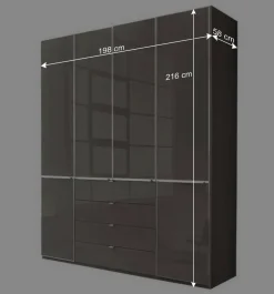 Wohnen Jugendzimmerschränke*Kombinierter Kleiderschrank in Braun - Madita