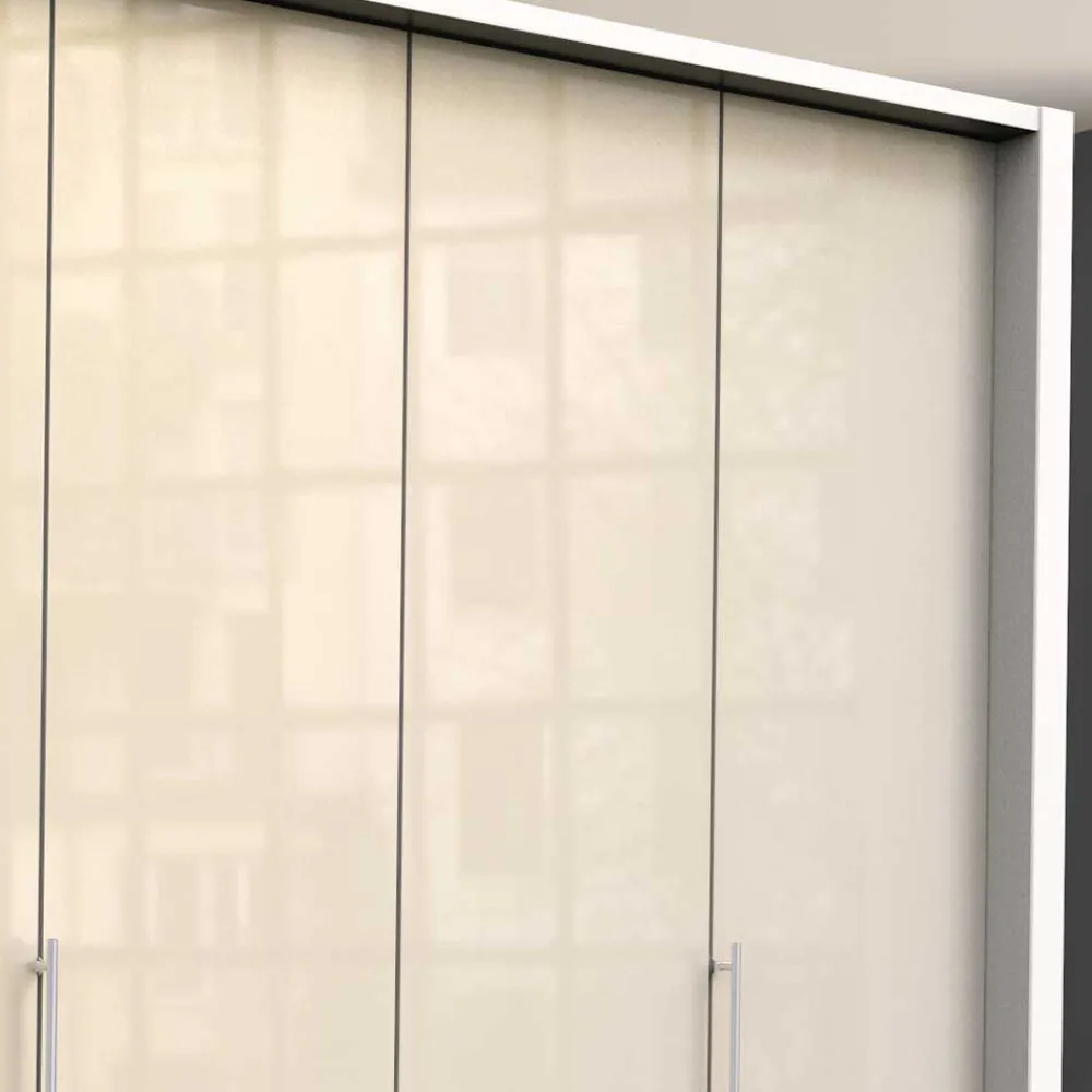 Wohnen Jugendzimmerschränke*Kombi-Schlafzimmerschrank in Creme Glas - Zidarie