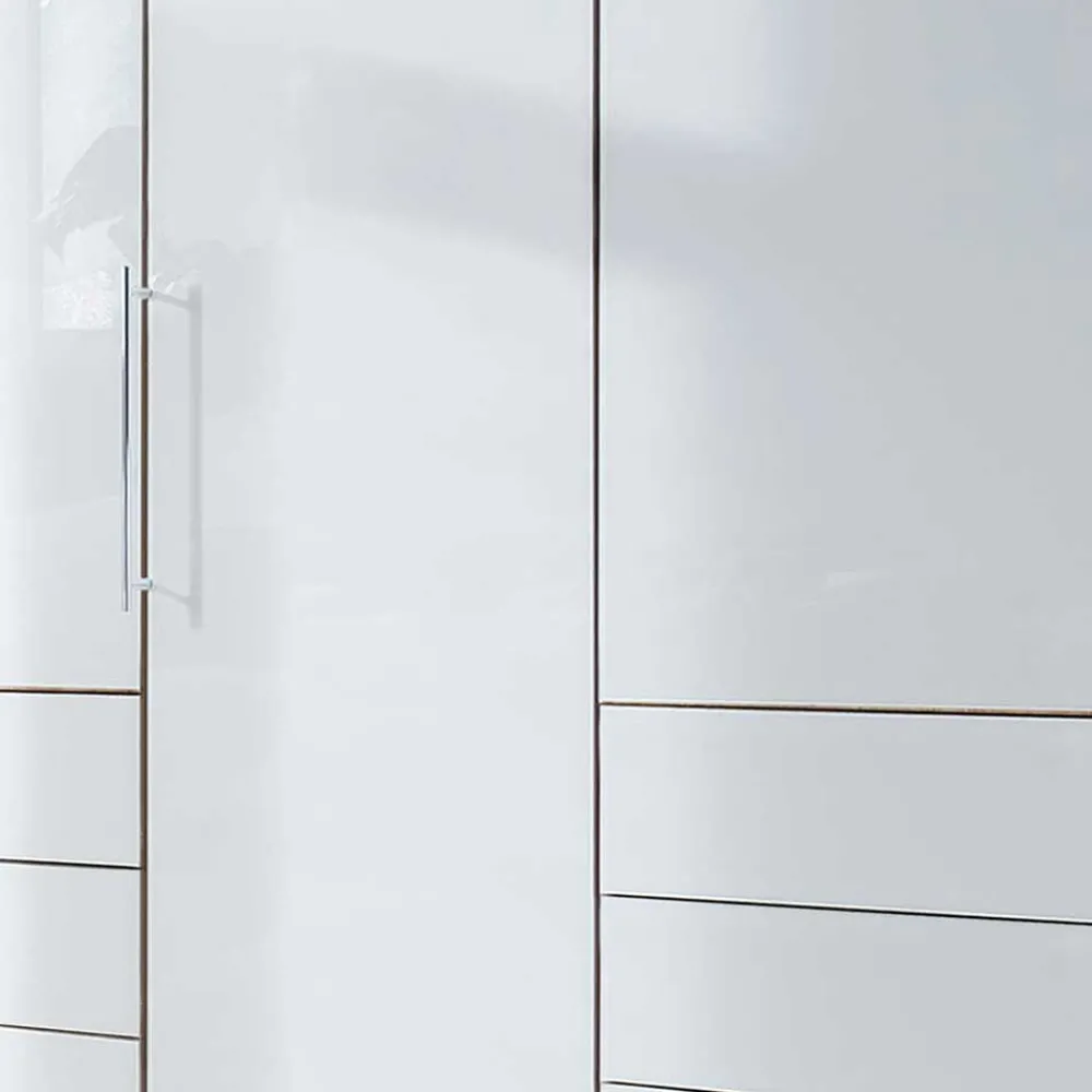 Wohnen Kombi-Schlafzimmerschrank in Weiß & Eiche Bianco - Nuetran