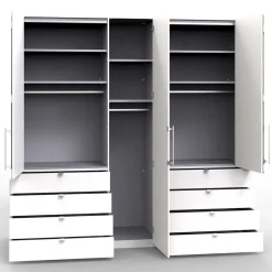 Wohnen Kleiderschränke|Kleiderschränke*Kombi-Schlafzimmerschrank in Cremefarben - Rativian