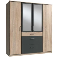 Wohnen Kombi-Schlafzimmerschrank in Eiche Sägerau - Danah