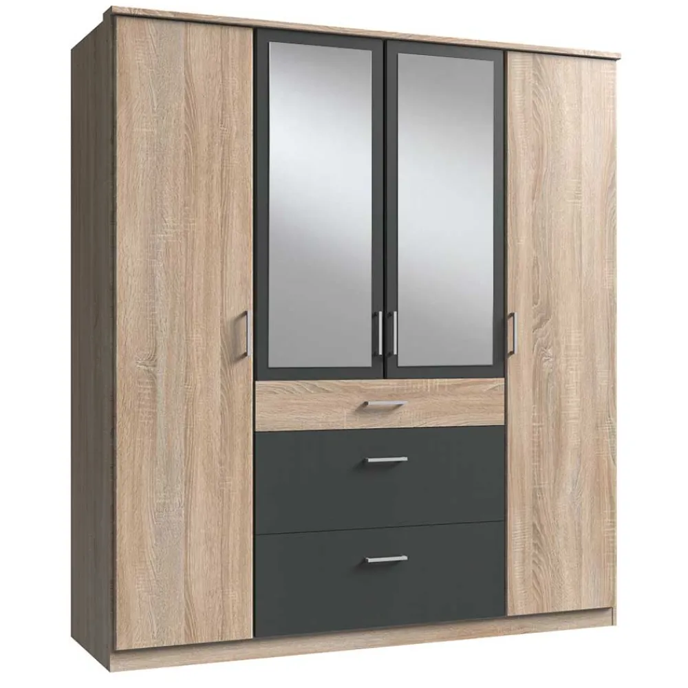 Wohnen Kombi-Schlafzimmerschrank in Eiche Sägerau - Danah