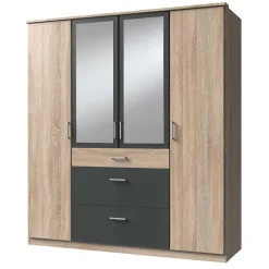 Wohnen Kombi-Schlafzimmerschrank in Eiche Sägerau - Danah