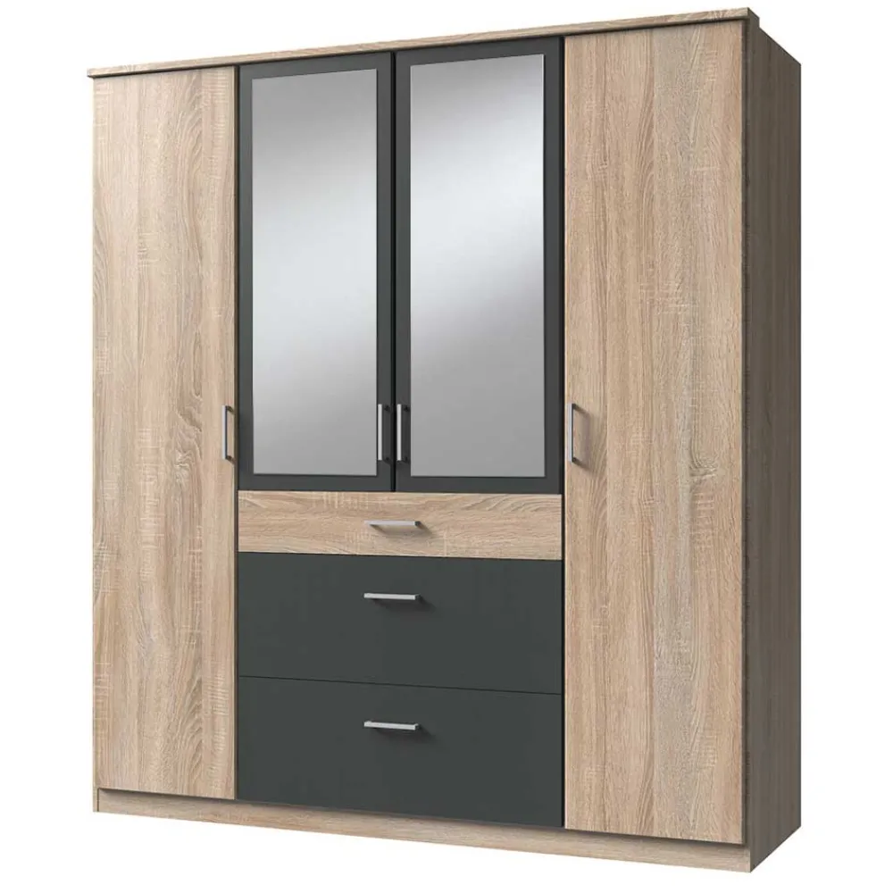 Wohnen Kombi-Schlafzimmerschrank in Eiche Sägerau - Danah