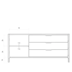 Wohnen Sideboards & Kommoden|Sideboards & Kommoden*Kombi-Sideboard mit drei Schubladen und Tür - Lana