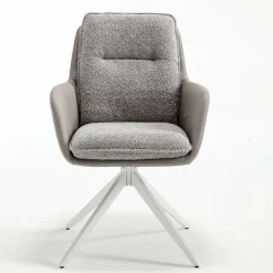 Wohnen Graue Möbel|Weiße Möbel*Komfort Esstischsessel in Grau - Basel (2er Set)