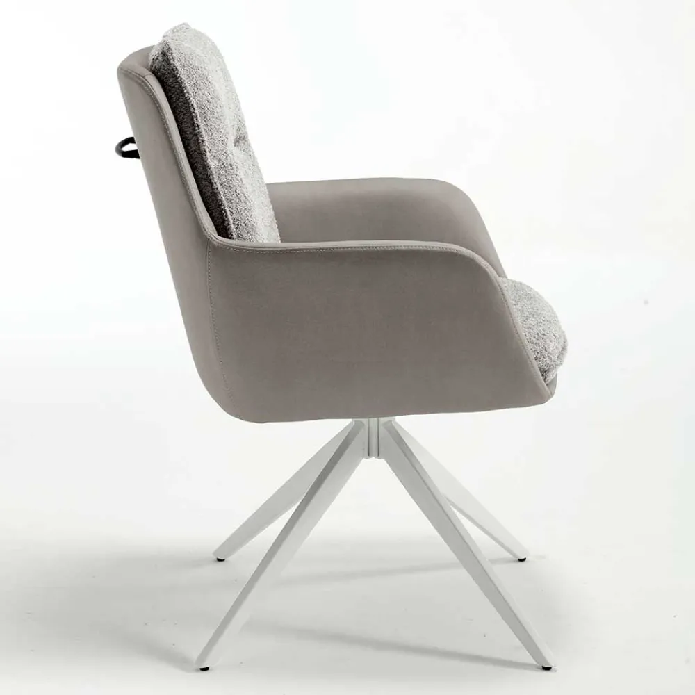 Wohnen Graue Möbel|Weiße Möbel*Komfort Esstischsessel in Grau - Basel (2er Set)