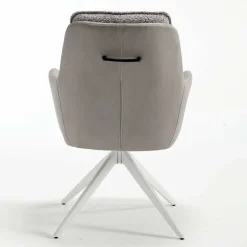 Wohnen Graue Möbel|Weiße Möbel*Komfort Esstischsessel in Grau - Basel (2er Set)