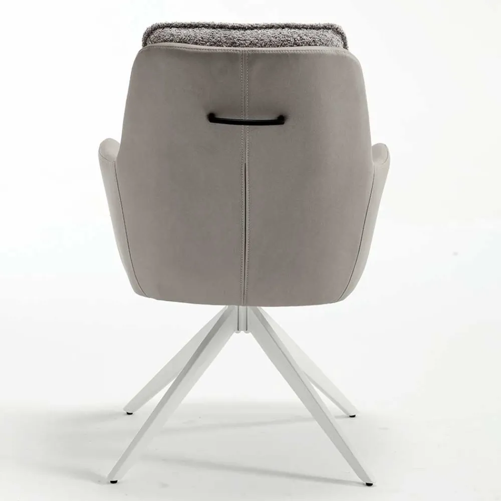 Wohnen Graue Möbel|Weiße Möbel*Komfort Esstischsessel in Grau - Basel (2er Set)